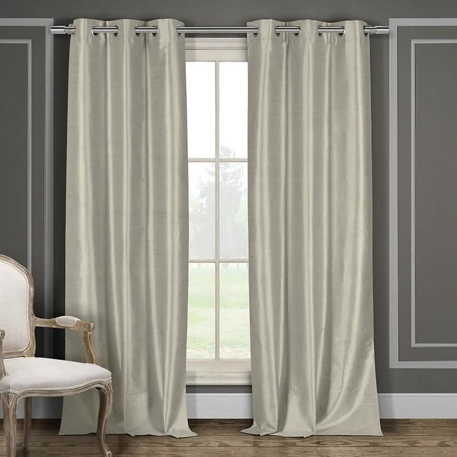 Heavy Faux-Silk Double-Layered Blackout Thermal Panel Pair - Assorted Colors DailySale