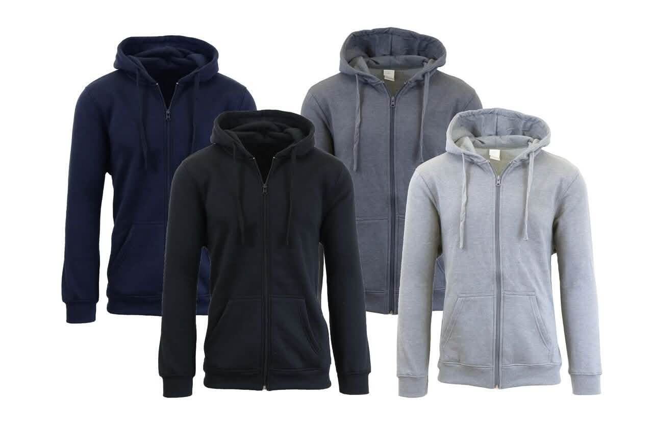 Heavy Fleece Lined Zippered or Pullover Hoodie - Size XXXL DailySale