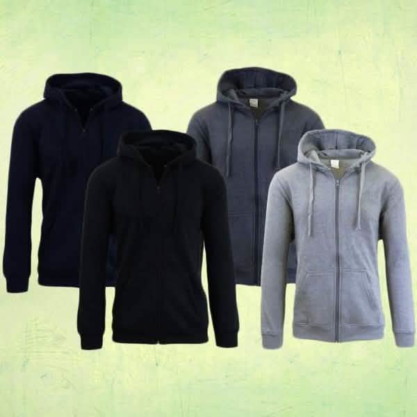 Heavy Fleece Lined Zippered or Pullover Hoodie - Size XXXL DailySale