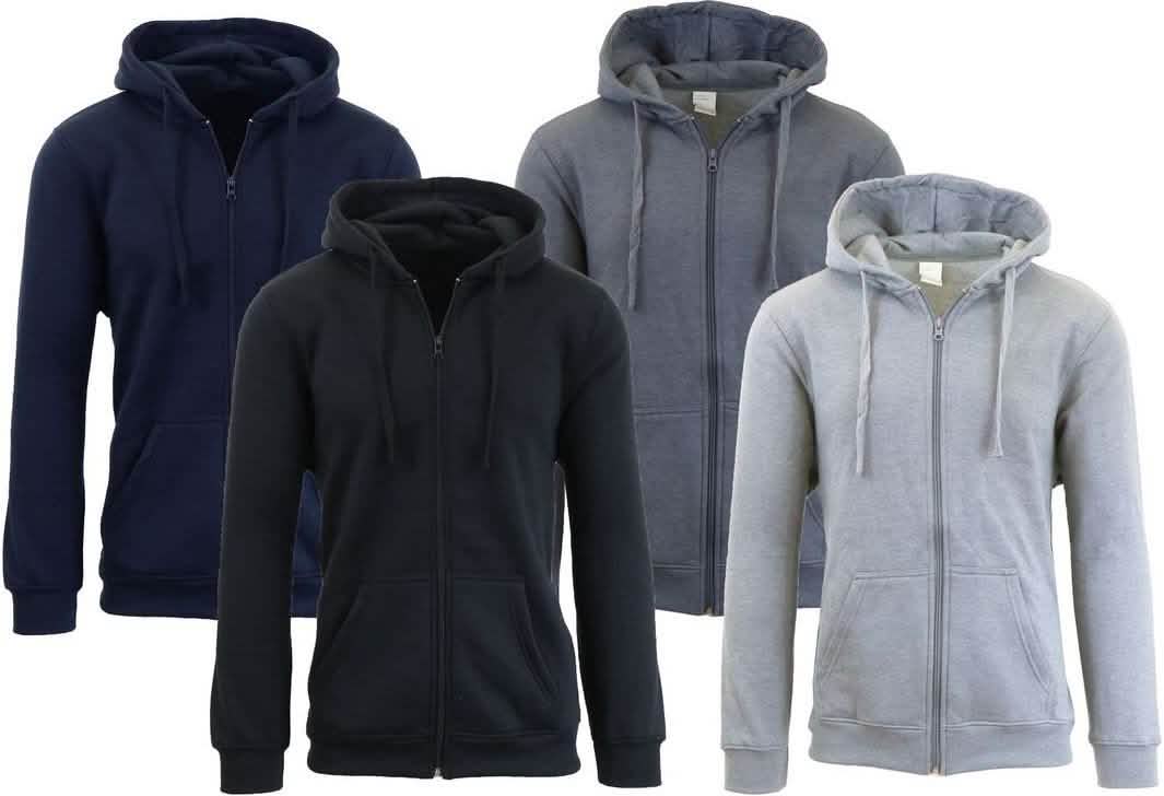 Heavy Fleece Lined Zippered or Pullover Hoodie - Size XXXL DailySale