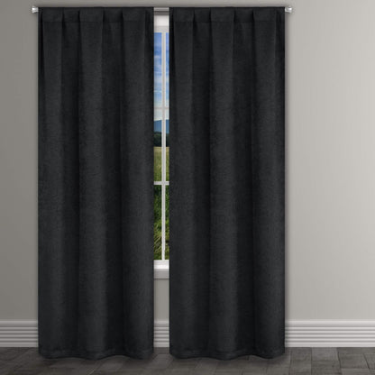 Heavy Suede Embossed Textured Blackout Thermal Window Curtain Pair Panel DailySale