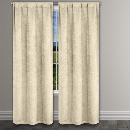 Heavy Suede Embossed Textured Blackout Thermal Window Curtain Pair Panel DailySale