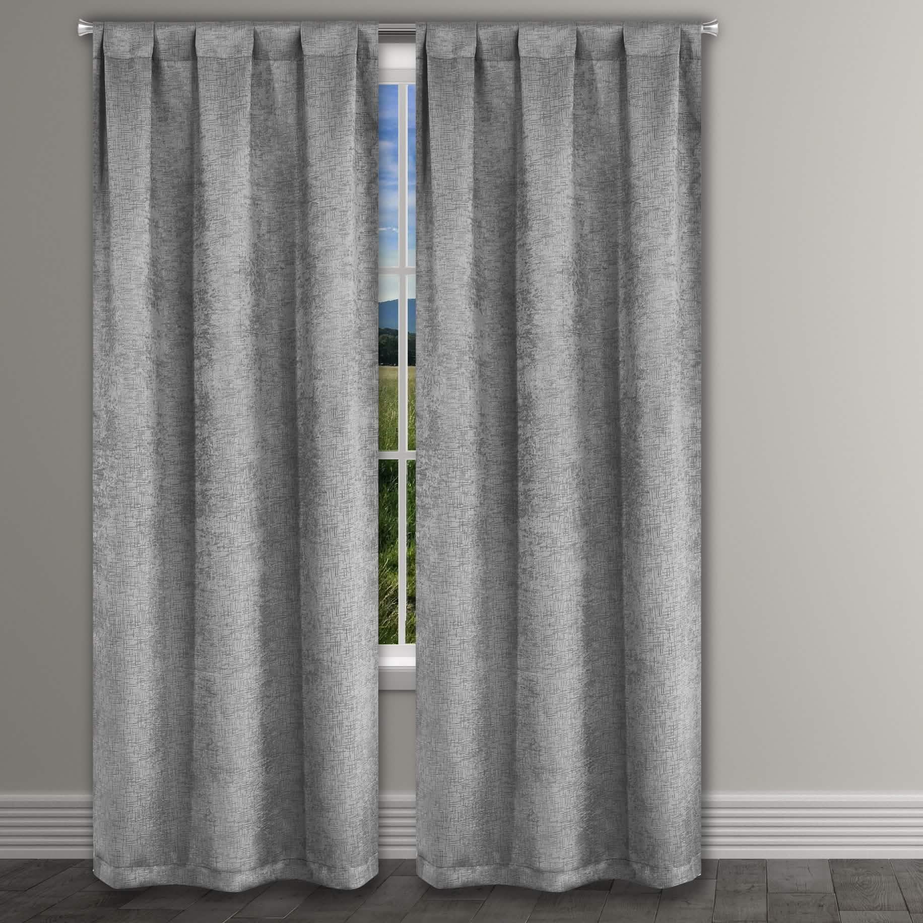 Heavy Suede Embossed Textured Blackout Thermal Window Curtain Pair Panel DailySale