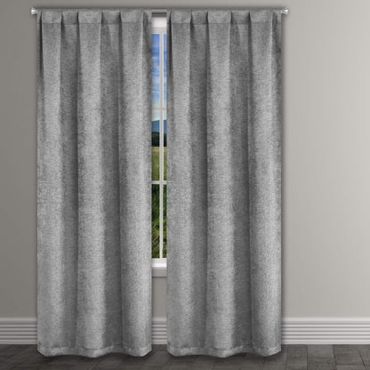 Heavy Suede Embossed Textured Blackout Thermal Window Curtain Pair Panel DailySale