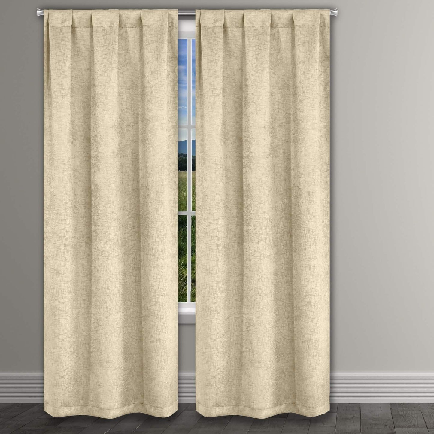 Heavy Suede Embossed Textured Blackout Thermal Window Curtain Pair Panel DailySale