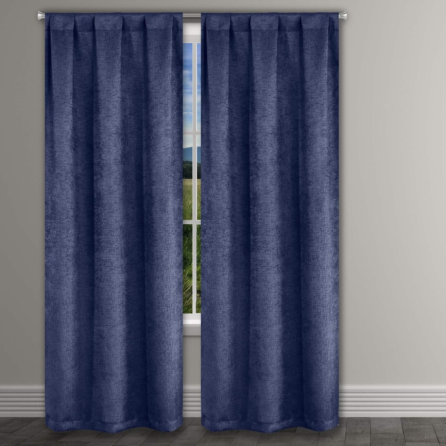 Heavy Suede Embossed Textured Blackout Thermal Window Curtain Pair Panel DailySale