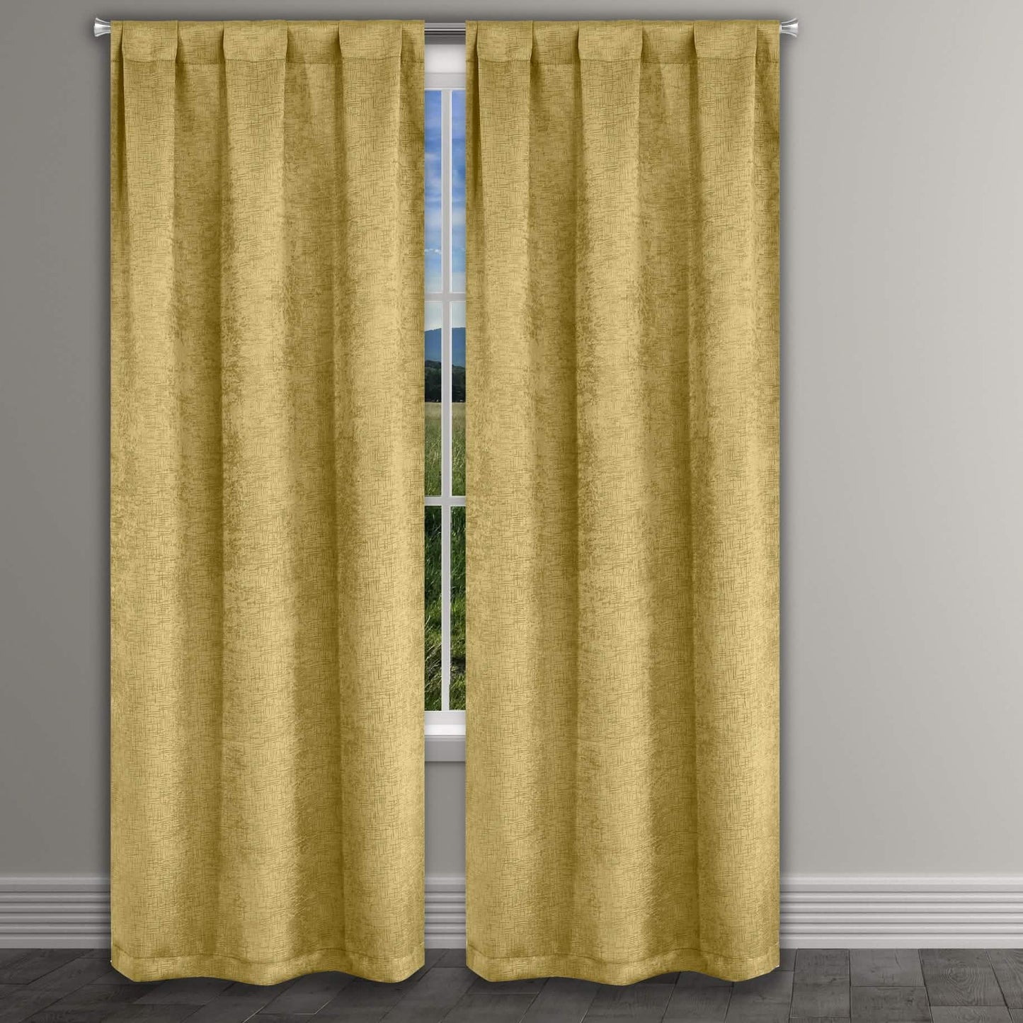 Heavy Suede Embossed Textured Blackout Thermal Window Curtain Pair Panel DailySale