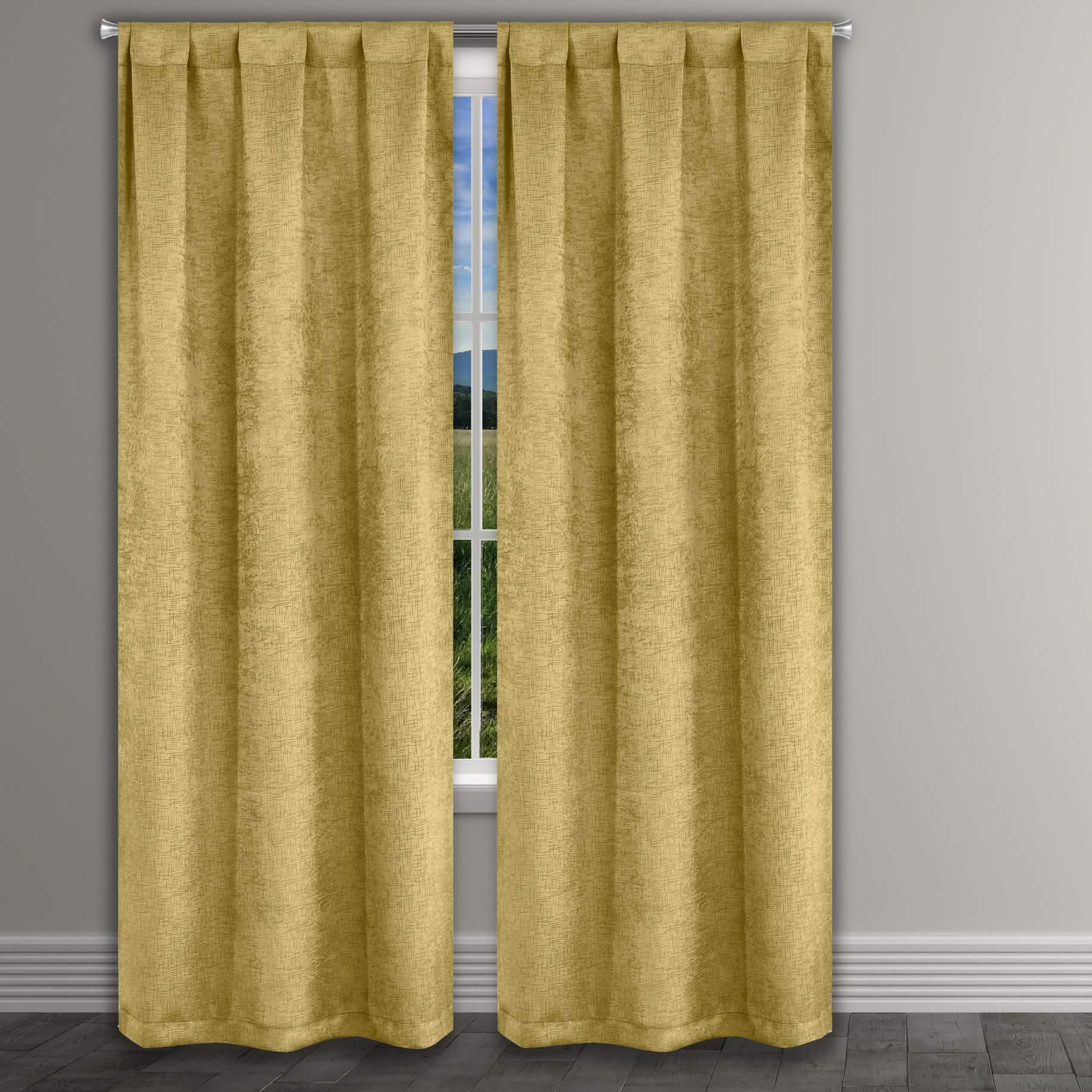 Heavy Suede Embossed Textured Blackout Thermal Window Curtain Pair Panel DailySale