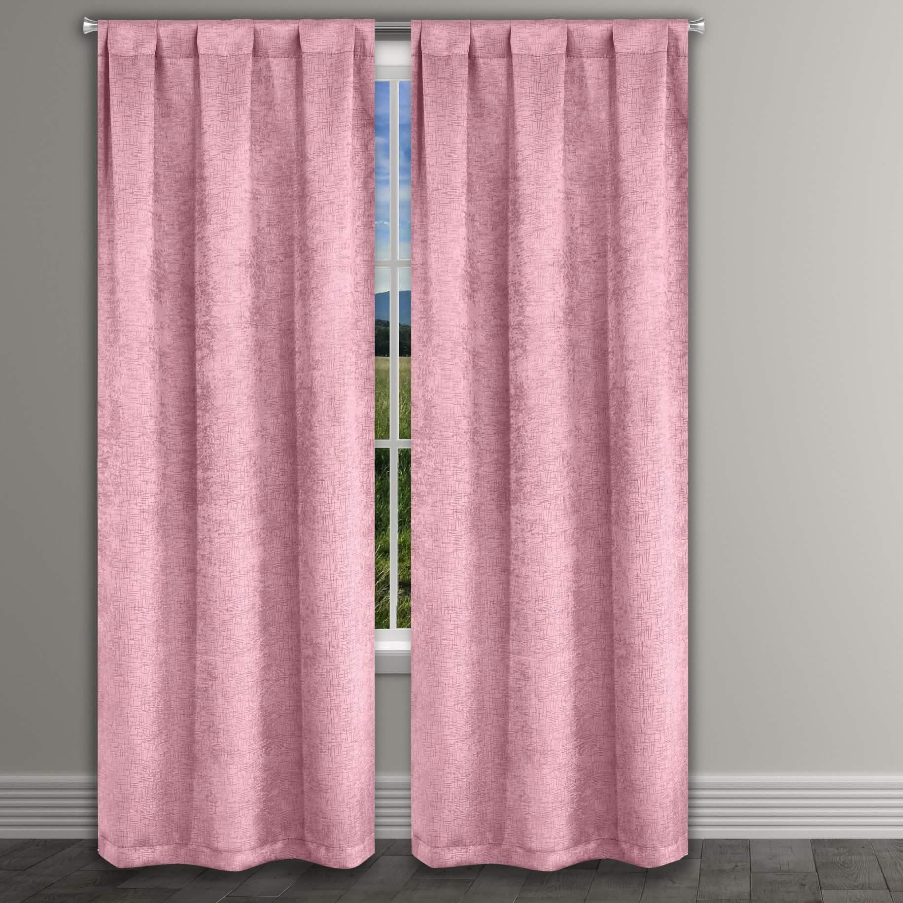 Heavy Suede Embossed Textured Blackout Thermal Window Curtain Pair Panel DailySale