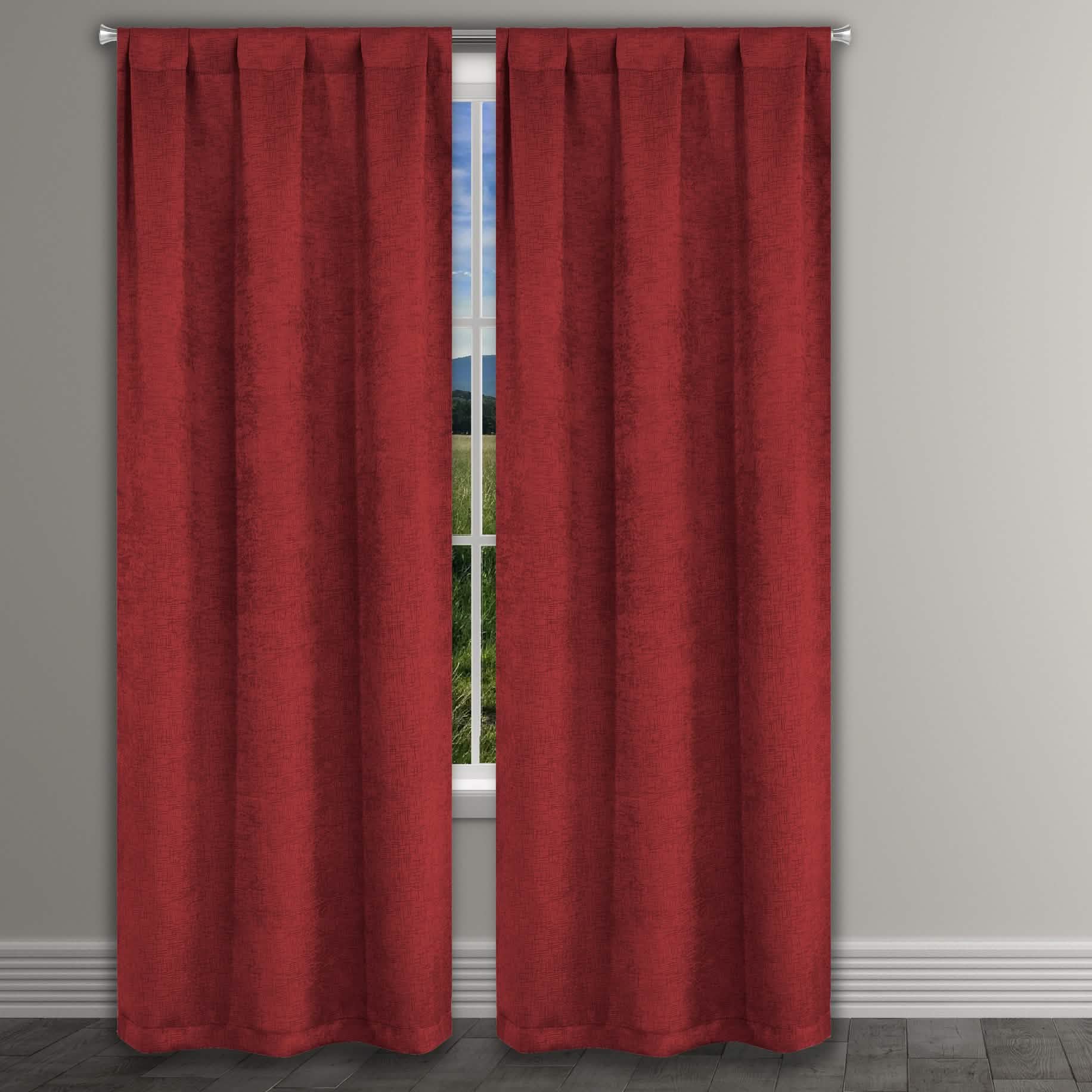 Heavy Suede Embossed Textured Blackout Thermal Window Curtain Pair Panel DailySale