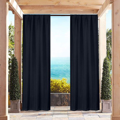 Heavy-Textured Indoor-Outdoor Blackout Curtains Pair Panel DailySale
