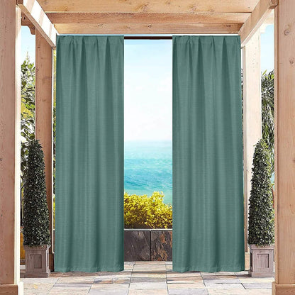 Heavy-Textured Indoor-Outdoor Blackout Curtains Pair Panel DailySale