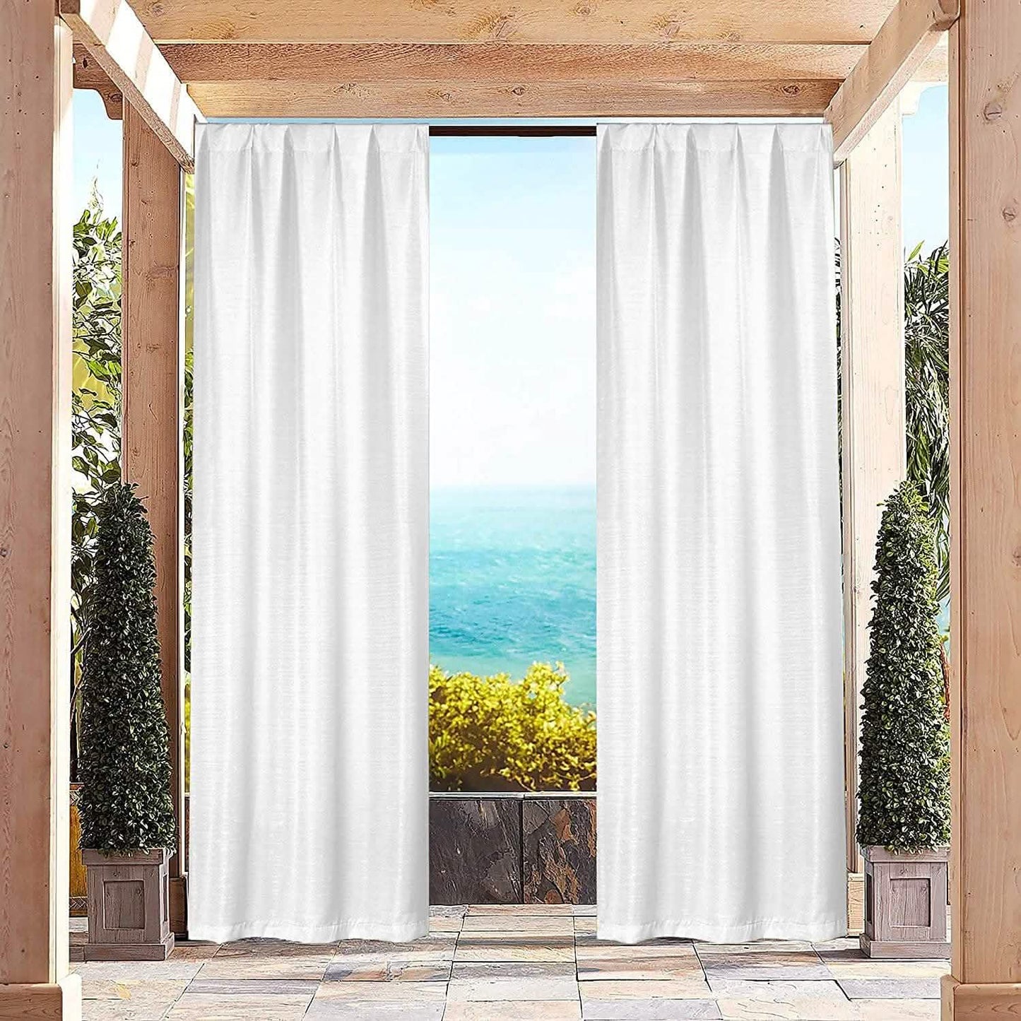 Heavy-Textured Indoor-Outdoor Blackout Curtains Pair Panel DailySale