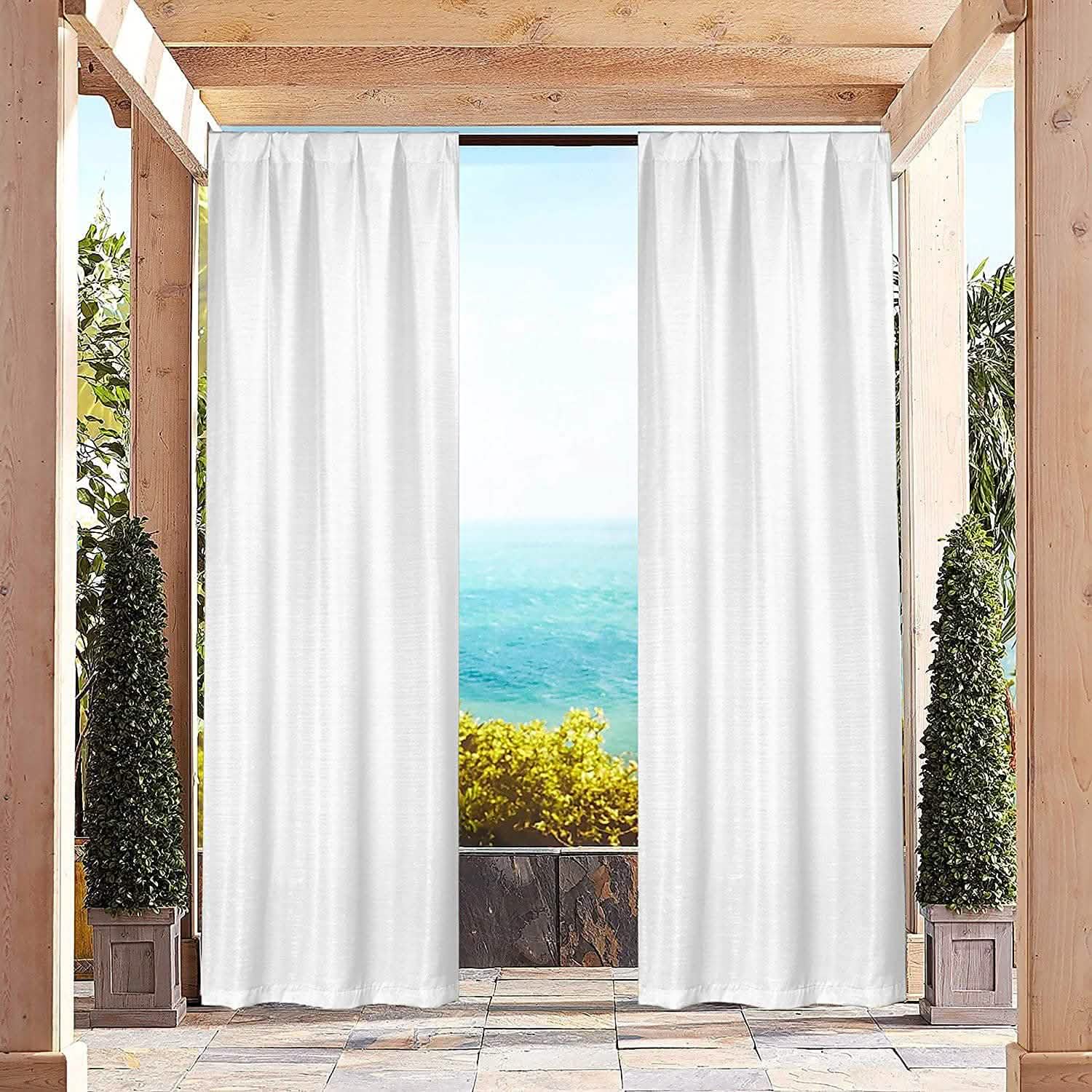 Heavy-Textured Indoor-Outdoor Blackout Curtains Pair Panel DailySale
