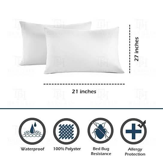Heavyweight Zippered Waterproof Bed Bug Vinyl Pillow Covers DailySale