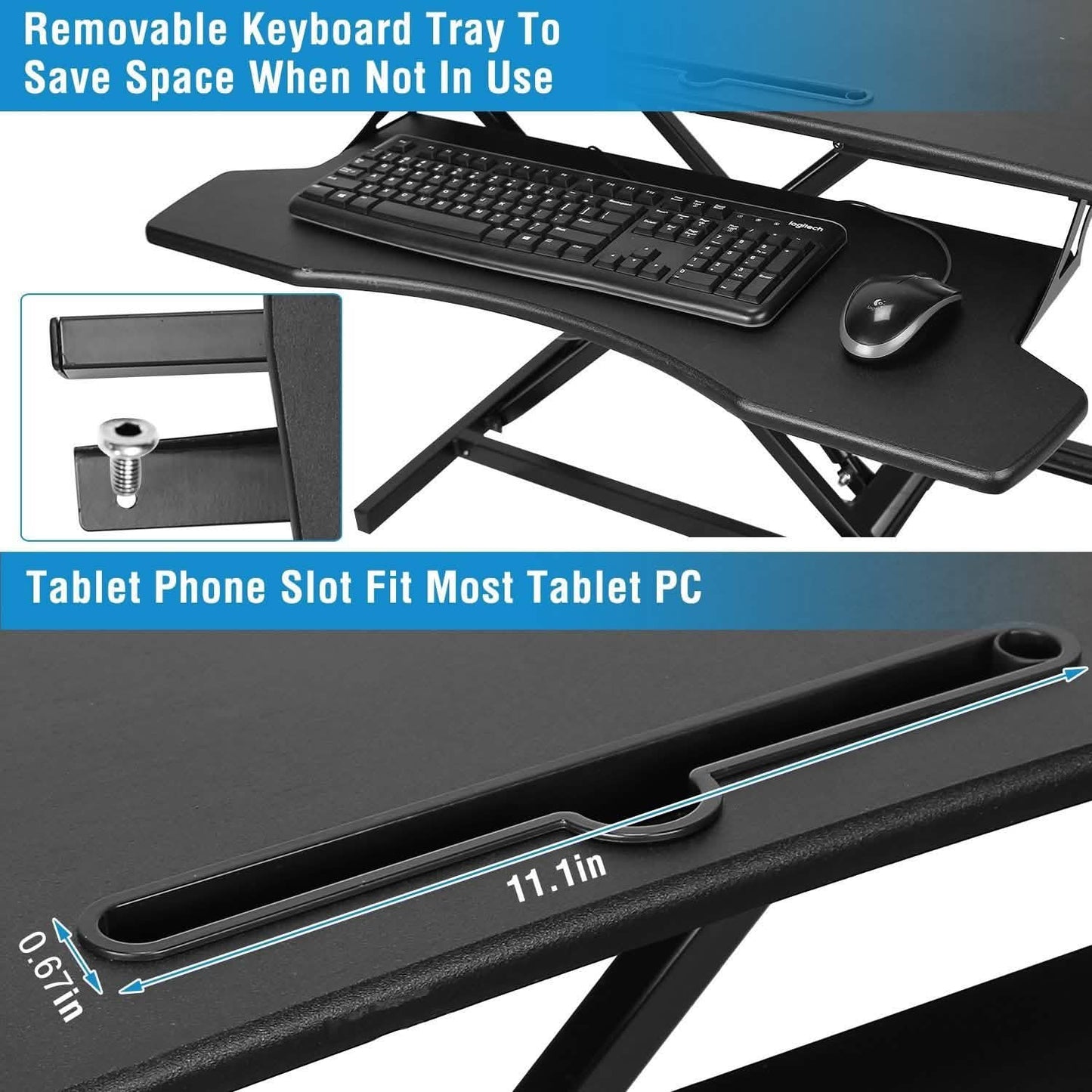 Height Adjustable Standing Desk Converter Workstation DailySale