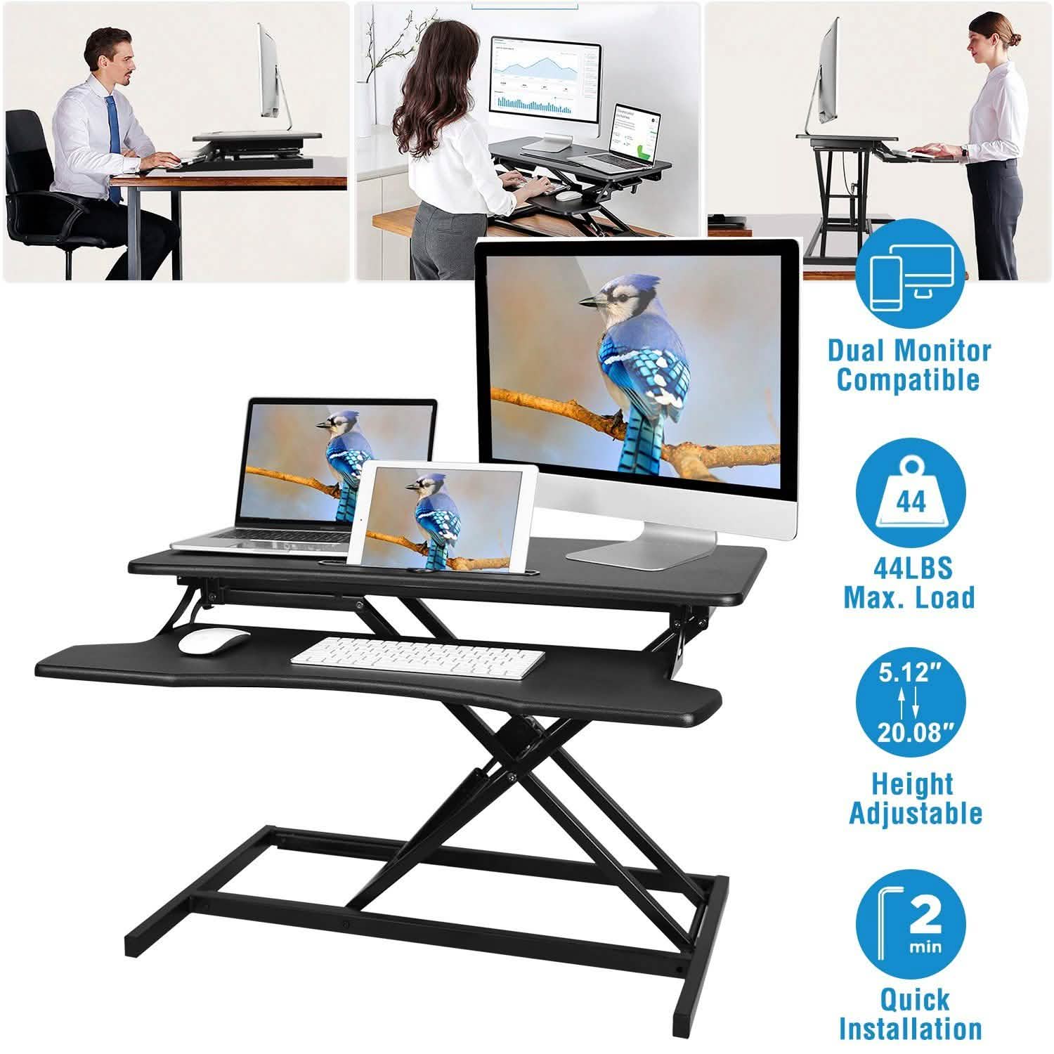 Height Adjustable Standing Desk Converter Workstation DailySale