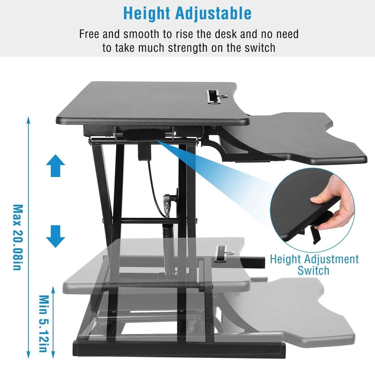 Height Adjustable Standing Desk Converter Workstation DailySale