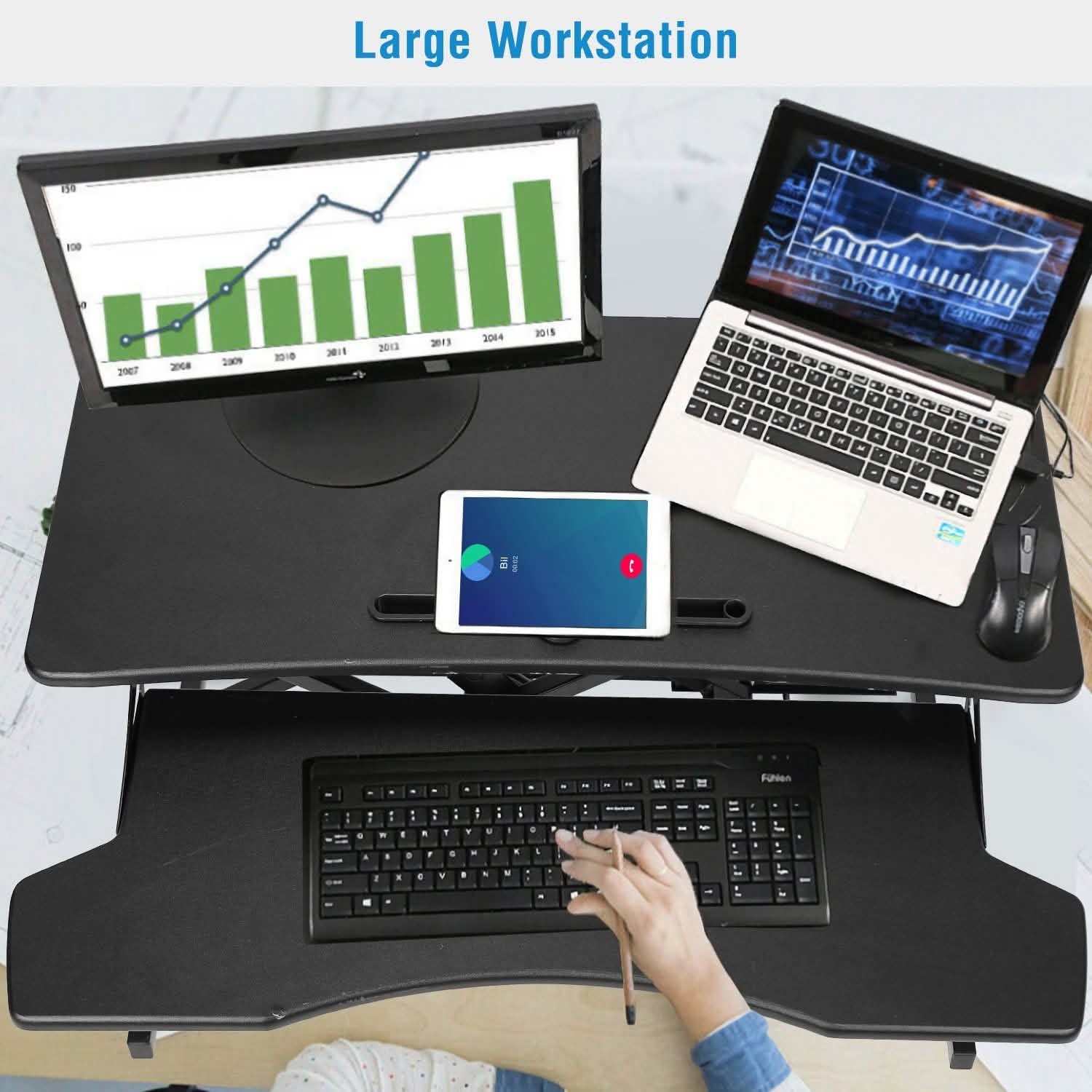 Height Adjustable Standing Desk Converter Workstation DailySale