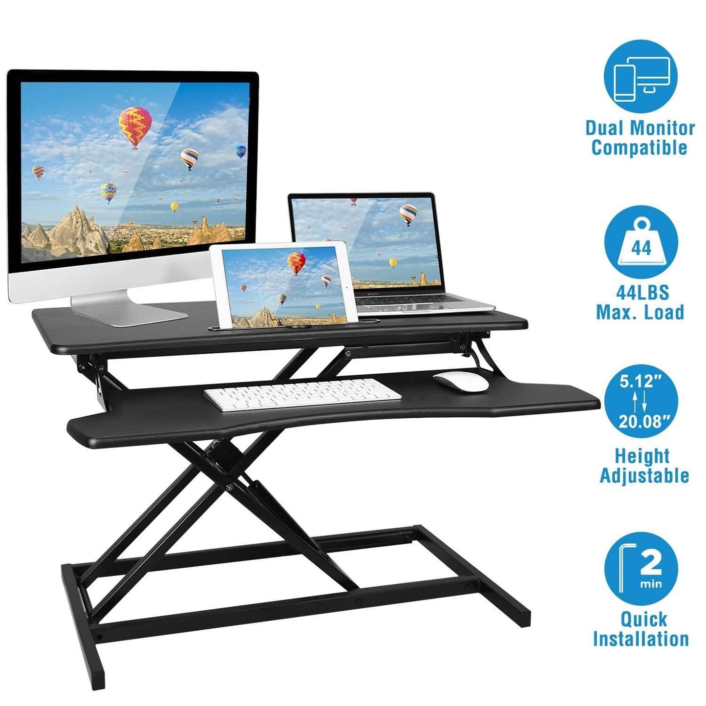Height Adjustable Standing Desk Converter Workstation DailySale