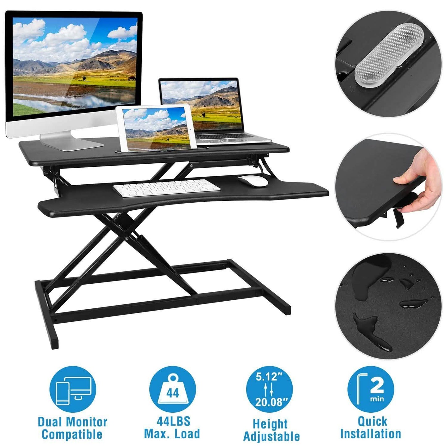 Height Adjustable Standing Desk Converter Workstation DailySale