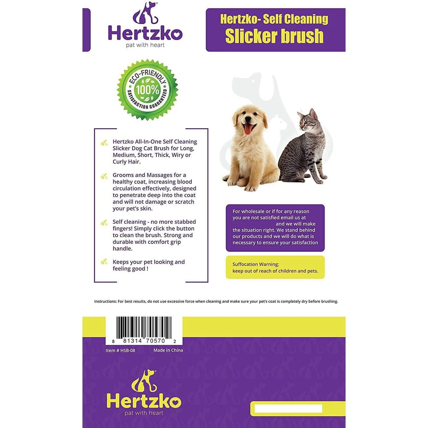 Hertzko Self Cleaning Slicker Brush DailySale