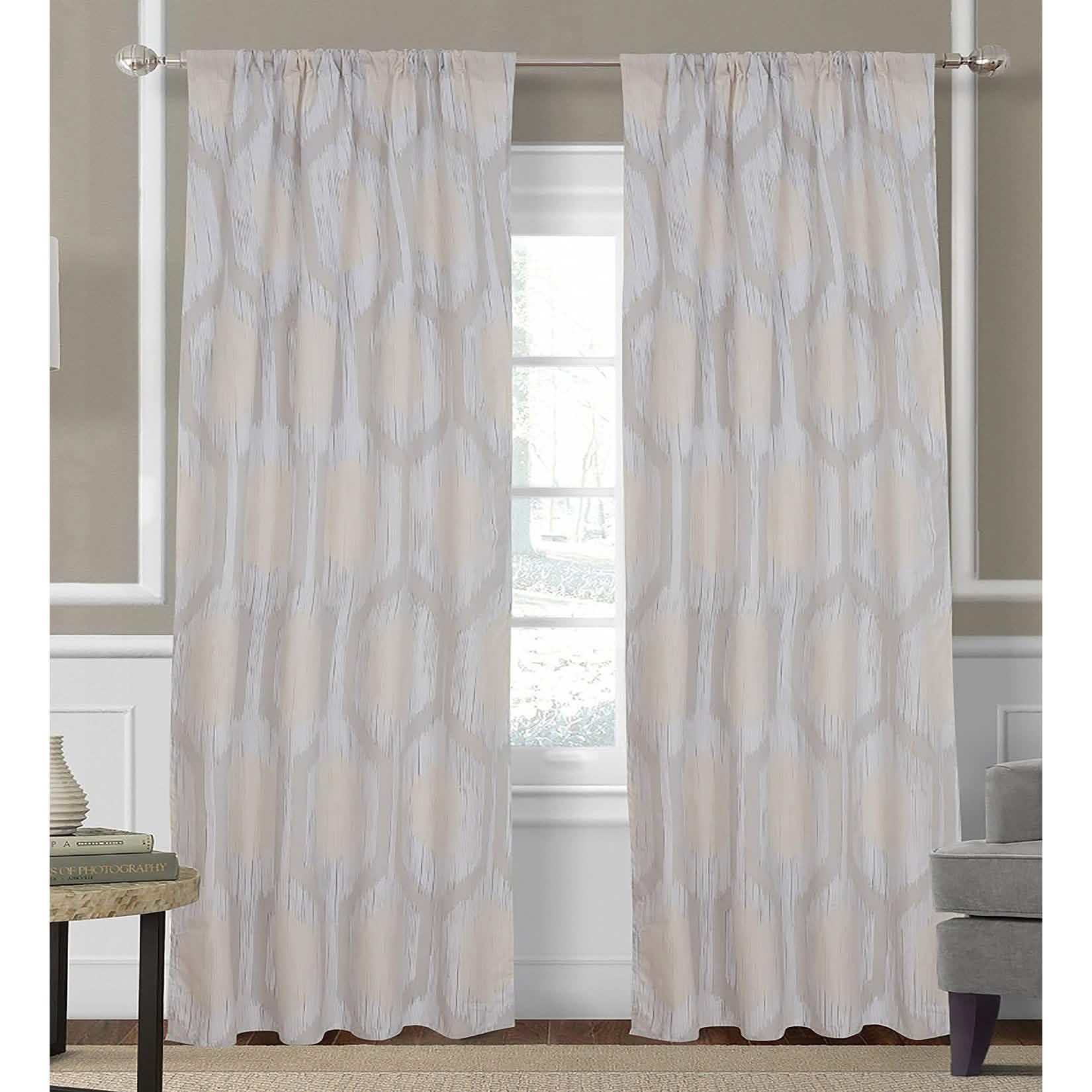 2-Piece Set: Hexagon Strié Window Curtain Panel Pair DailySale