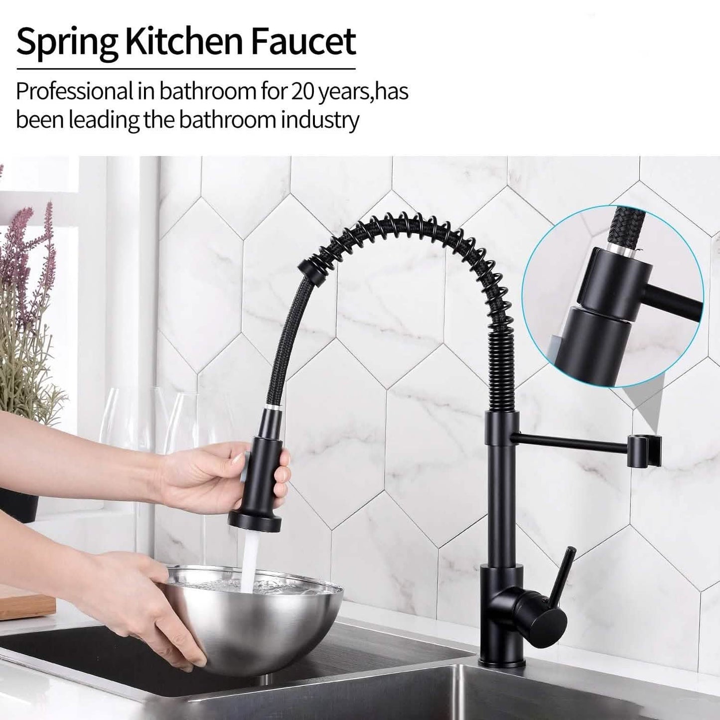 High Arc Spring Kitchen Sink Faucet DailySale