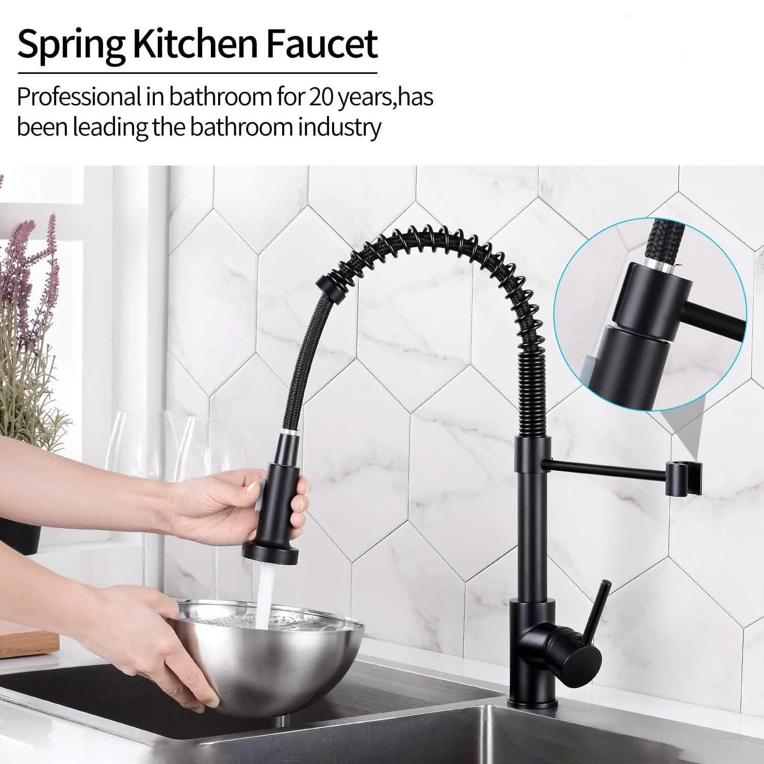 High Arc Spring Kitchen Sink Faucet DailySale