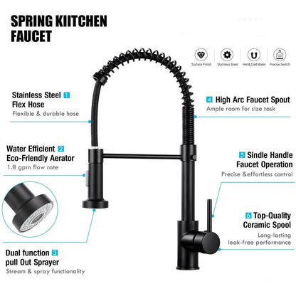 High Arc Spring Kitchen Sink Faucet DailySale