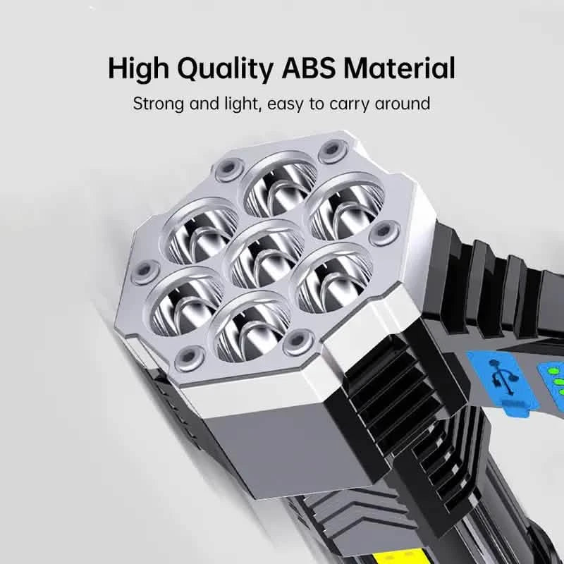 COB 7 LED Handheld Flashlight - Rechargeable, Portable, and Water-Resistant with USB Charging DailySale