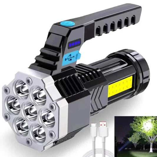 COB 7 LED Handheld Flashlight - Rechargeable, Portable, and Water-Resistant with USB Charging DailySale