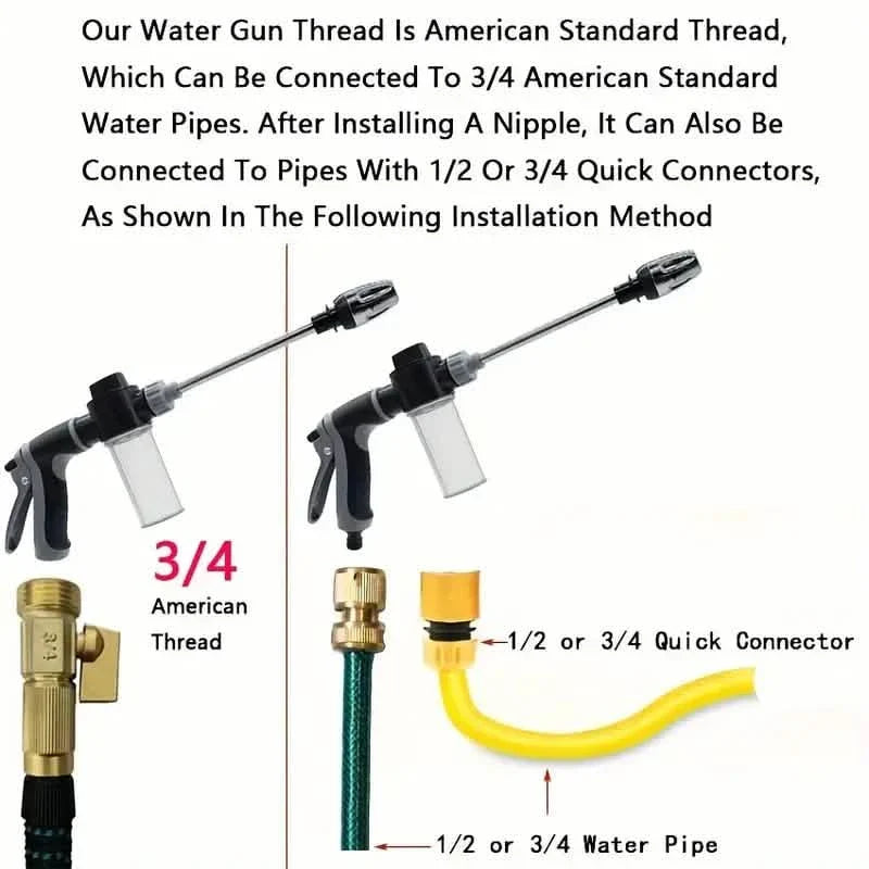 High-Pressure Car Wash Sprayer with Adjustable Nozzle DailySale