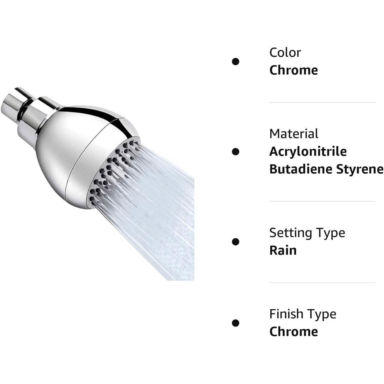 High Pressure Shower Head 3" Anti-clog Anti-leak Fixed with Adjustable Swivel Brass Ball Joint DailySale