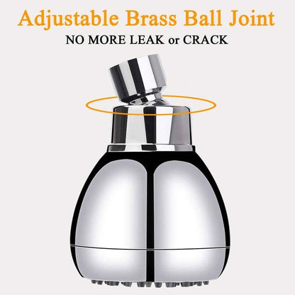 High Pressure Shower Head 3" Anti-clog Anti-leak Fixed with Adjustable Swivel Brass Ball Joint DailySale