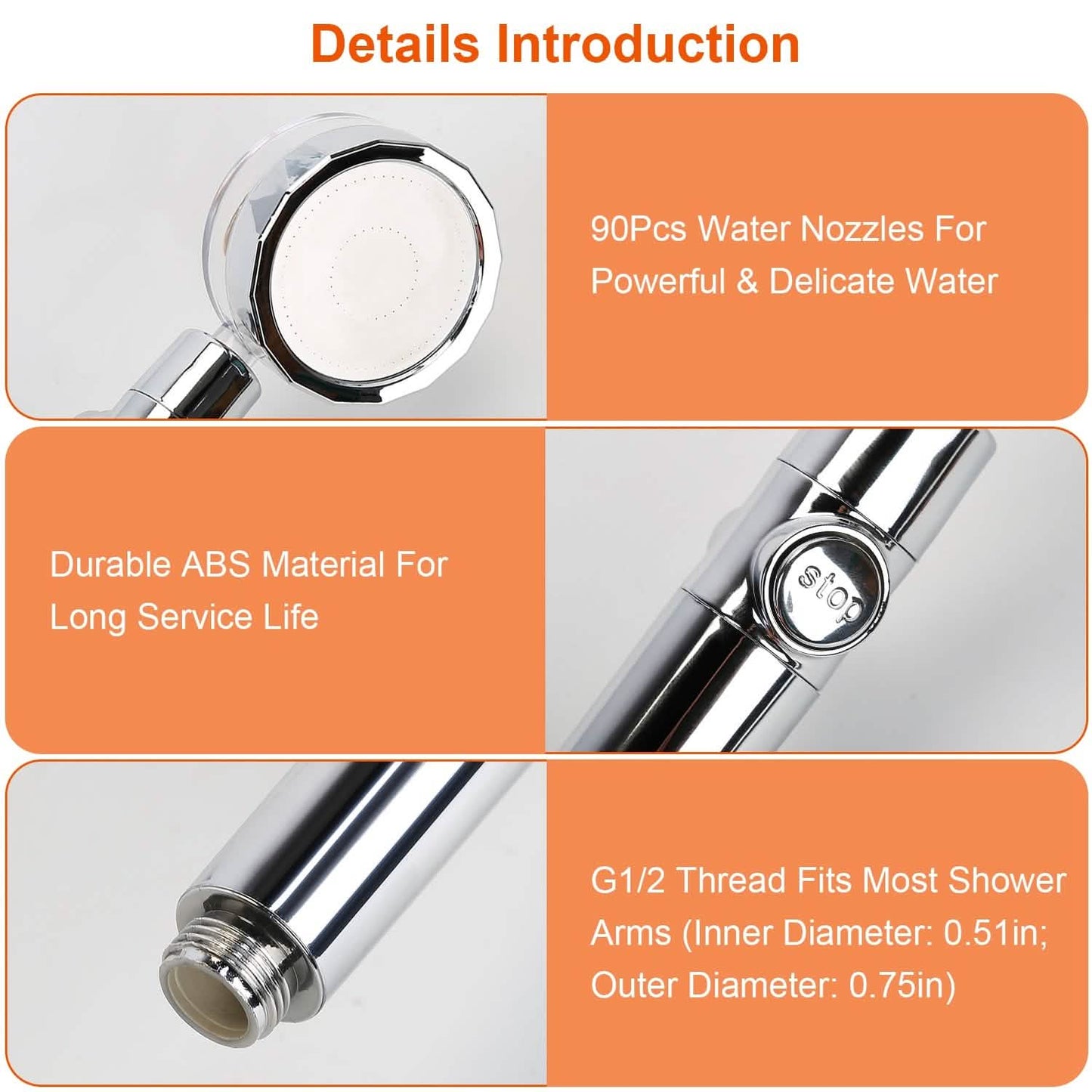 High Pressure Shower Head 360¬∞ Rotating Water Saving Handheld Shower Head DailySale