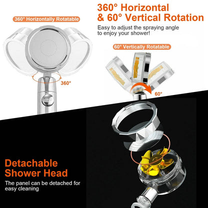 High Pressure Shower Head 360¬∞ Rotating Water Saving Handheld Shower Head DailySale