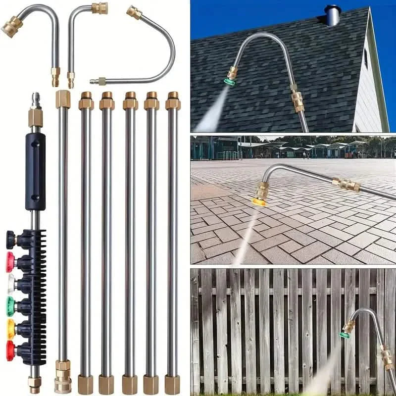 High Pressure Washer Extension Wand, 1/4" Quick Connect Power Washer Lance With 6 Nozzle Tips DailySale