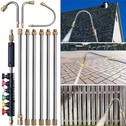 High Pressure Washer Extension Wand, 1/4" Quick Connect Power Washer Lance With 6 Nozzle Tips DailySale
