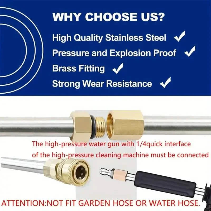 High Pressure Washer Extension Wand, 1/4" Quick Connect Power Washer Lance With 6 Nozzle Tips DailySale