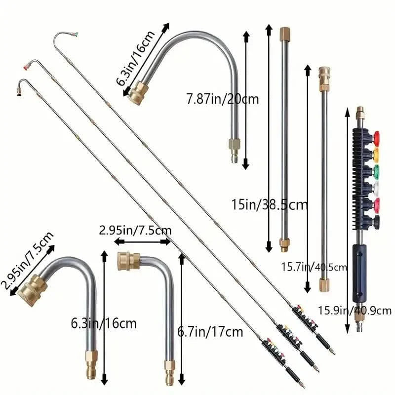 High Pressure Washer Extension Wand, 1/4" Quick Connect Power Washer Lance With 6 Nozzle Tips DailySale