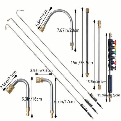 High Pressure Washer Extension Wand, 1/4" Quick Connect Power Washer Lance With 6 Nozzle Tips DailySale