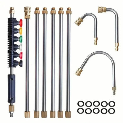 High Pressure Washer Extension Wand, 1/4" Quick Connect Power Washer Lance With 6 Nozzle Tips DailySale