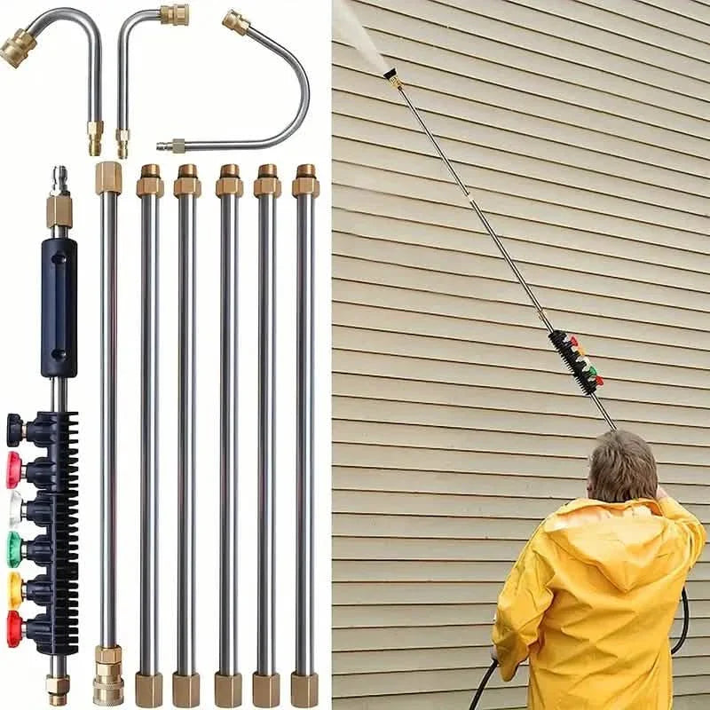 High Pressure Washer Extension Wand, 1/4" Quick Connect Power Washer Lance With 6 Nozzle Tips DailySale