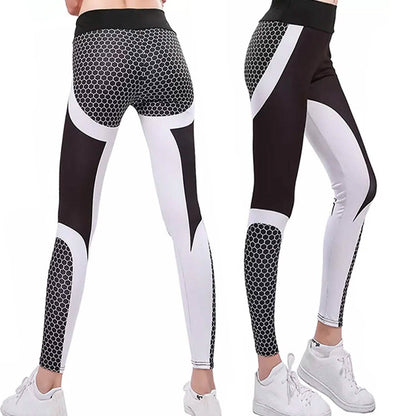 High-Waisted Honeycomb Design Ruched Workouts Fitness Yoga Gym Leggings Pants DailySale