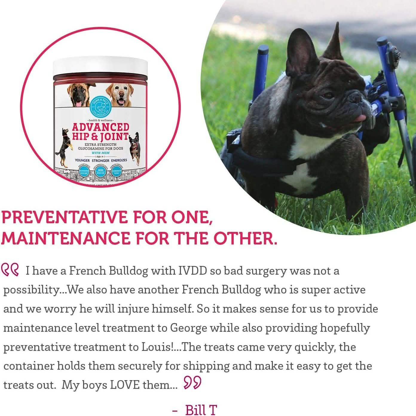 Hip and Joint Advanced Level 2 Formula All Natural Glucosamine Supplement for Dogs and Cat DailySale