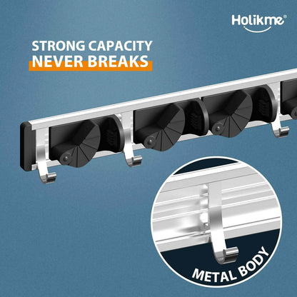 Holikme Mop Broom Holder Wall Mount Metal Pantry Organization DailySale