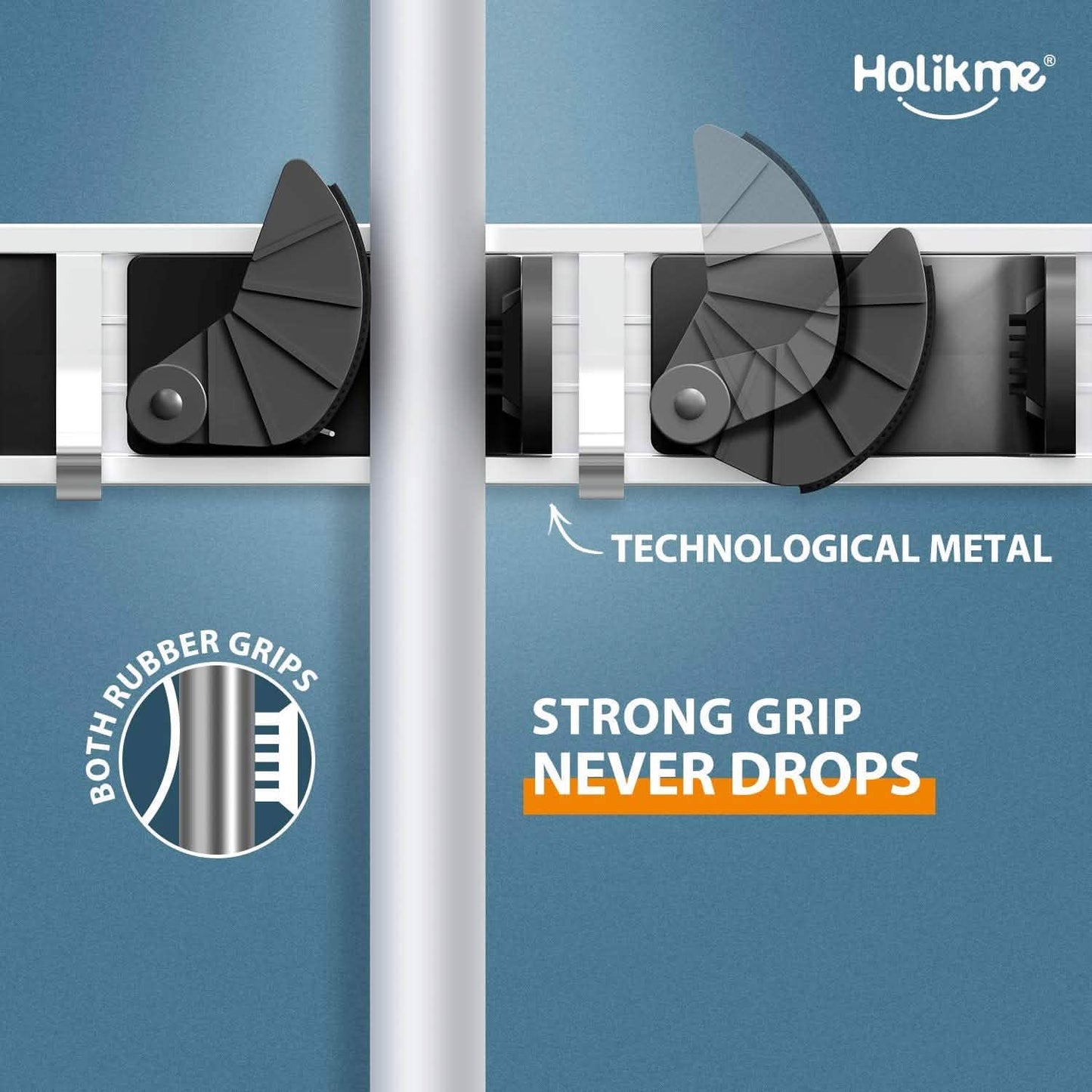 Holikme Mop Broom Holder Wall Mount Metal Pantry Organization DailySale
