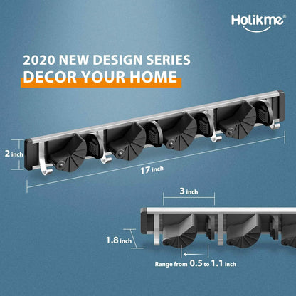 Holikme Mop Broom Holder Wall Mount Metal Pantry Organization DailySale