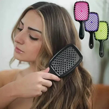 Hollow Out Hairdressing Comb Anti-Static Detangling Hair Brush Scalp Massage Hair Brush For All Hair Types DailySale